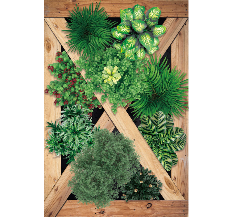 Living room roller blind rustic garden design - TenStickers