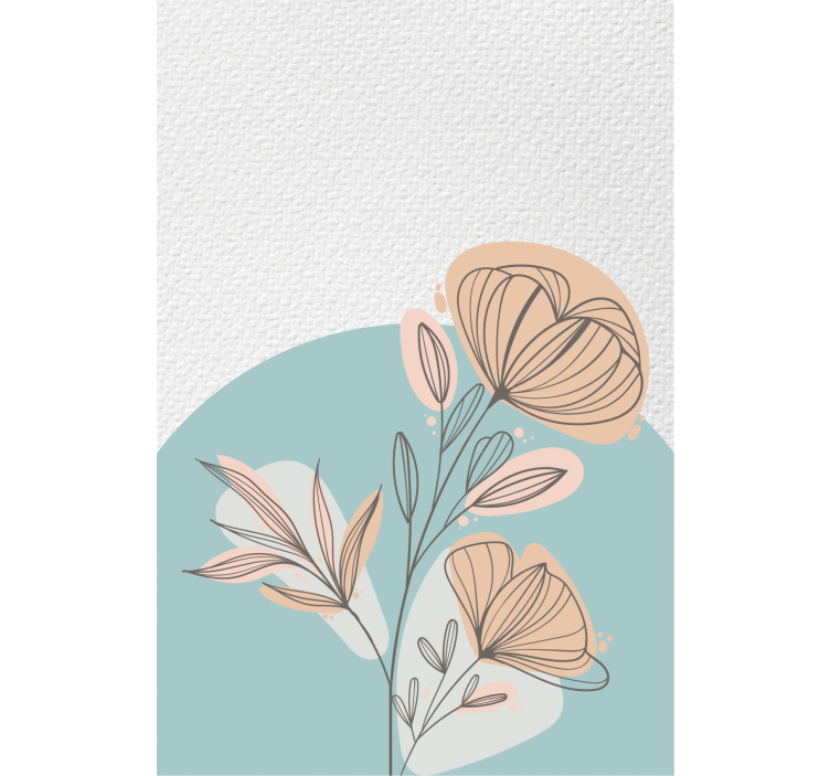 Living room roller blind floral painting - TenStickers