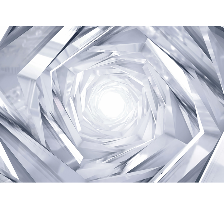 White roller blind abstract geometric tunnel - TenStickers