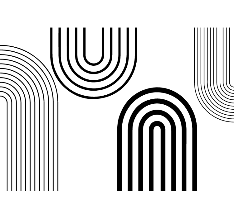 White roller blind with sleek black curves - TenStickers