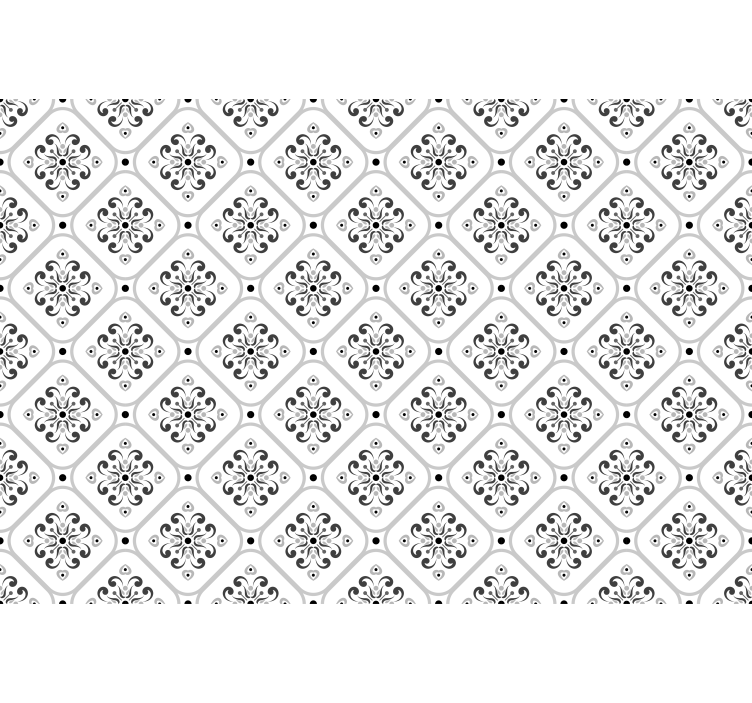 White roller blind in classic gray mosaic pattern - TenStickers