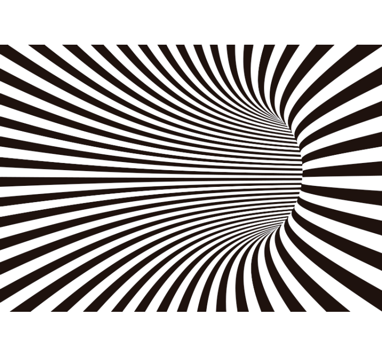 Black roller blind with 3d curved tunnel design - TenStickers