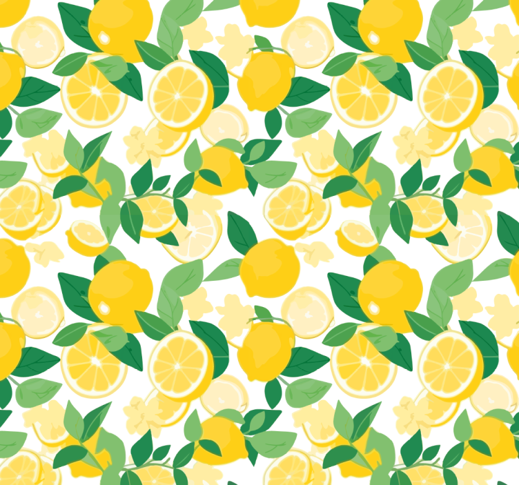 Yellow roller blind with lemon slice design - TenStickers