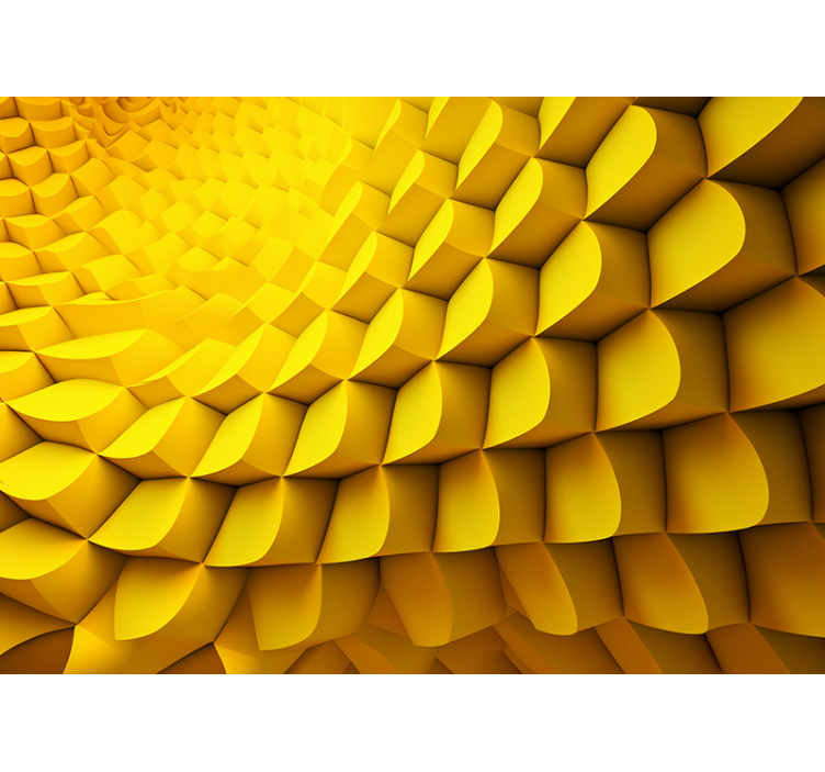 Yellow roller blind with futuristic design - TenStickers