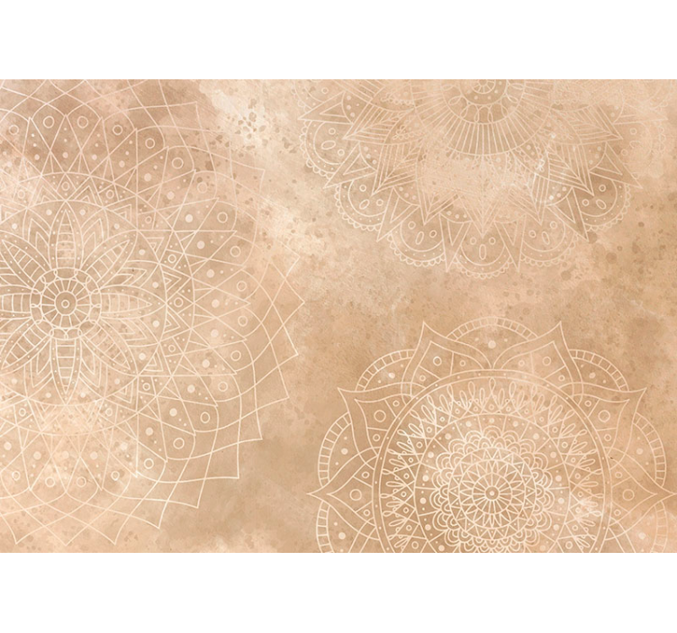 Beige roller blind vintage mandalas design - TenStickers
