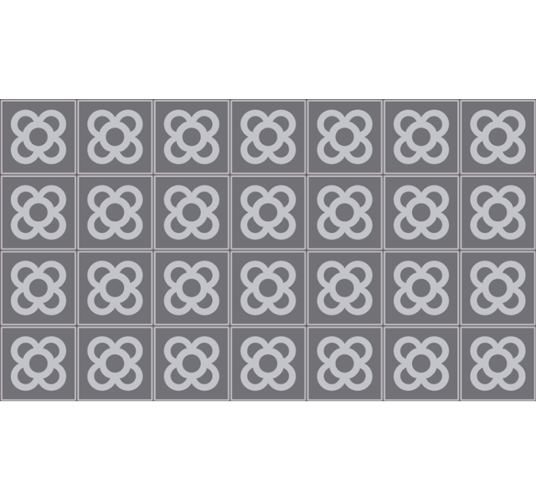 Gray roller blind with barcelona tile design - TenStickers