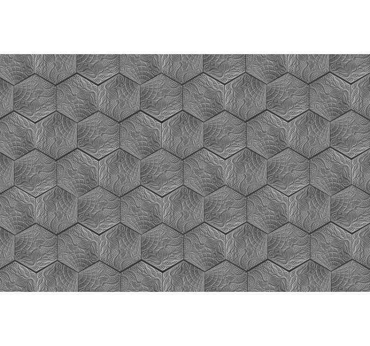 Gray roller blind gaudí tile design - TenStickers
