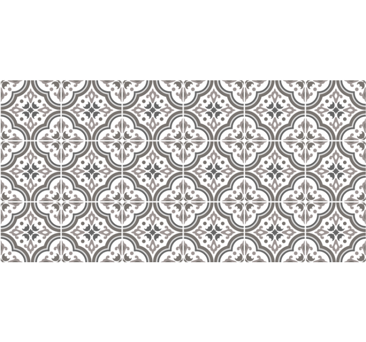 Gray roller blind classic grey floral pattern - TenStickers