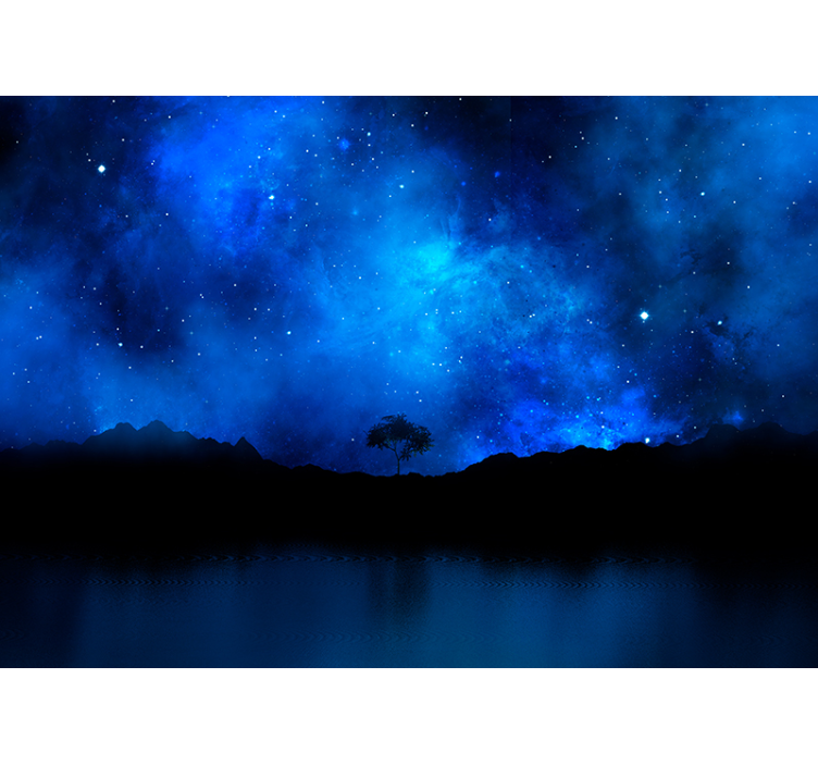 Blue roller blind stellar nebula design - TenStickers