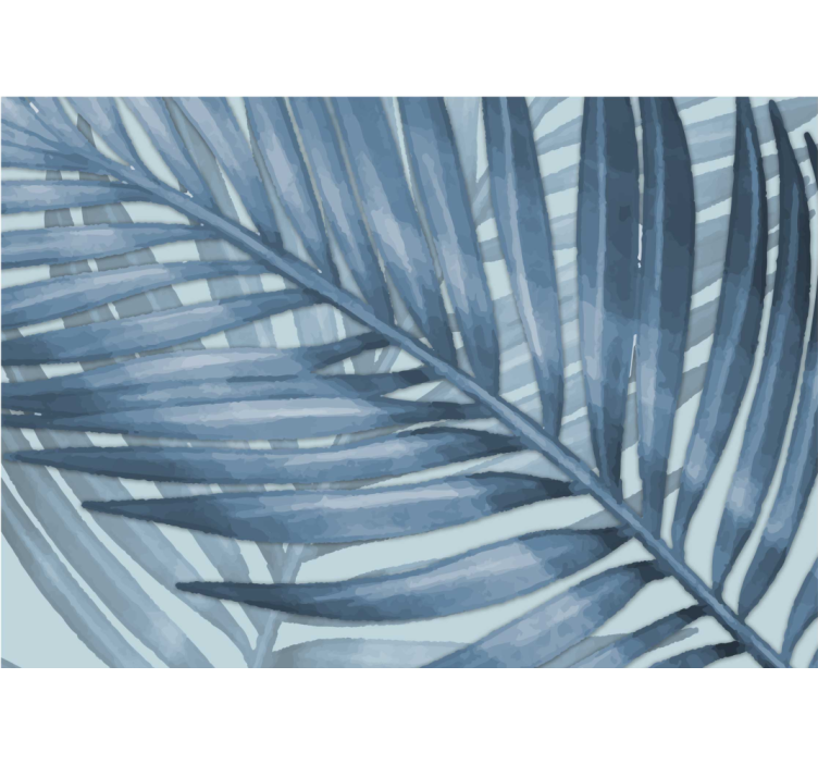 Blue roller blind with tropical leaf design - TenStickers