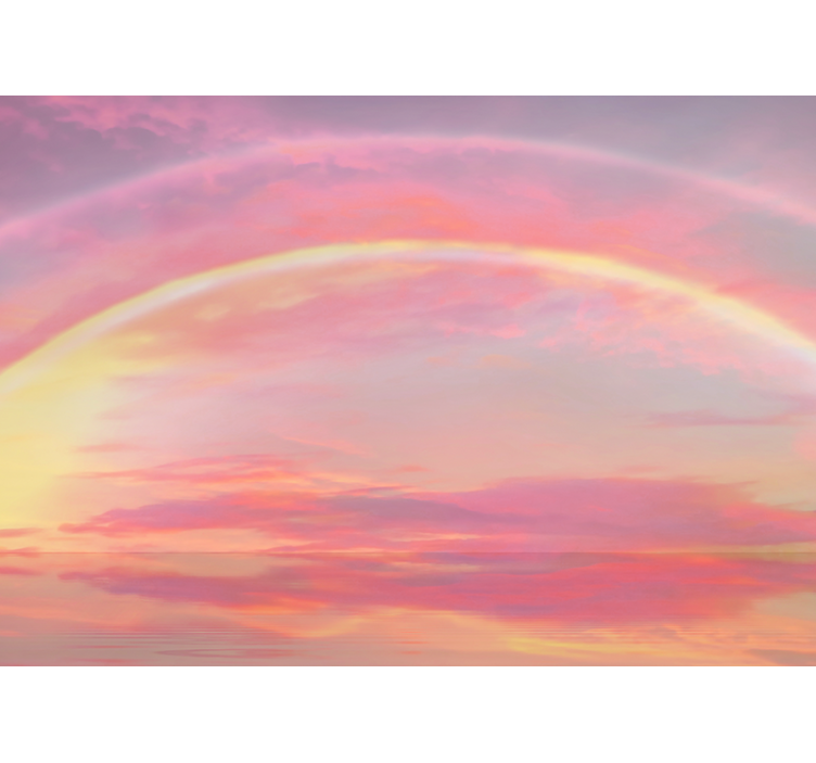 Pink roller blind pink sky with rainbow - TenStickers