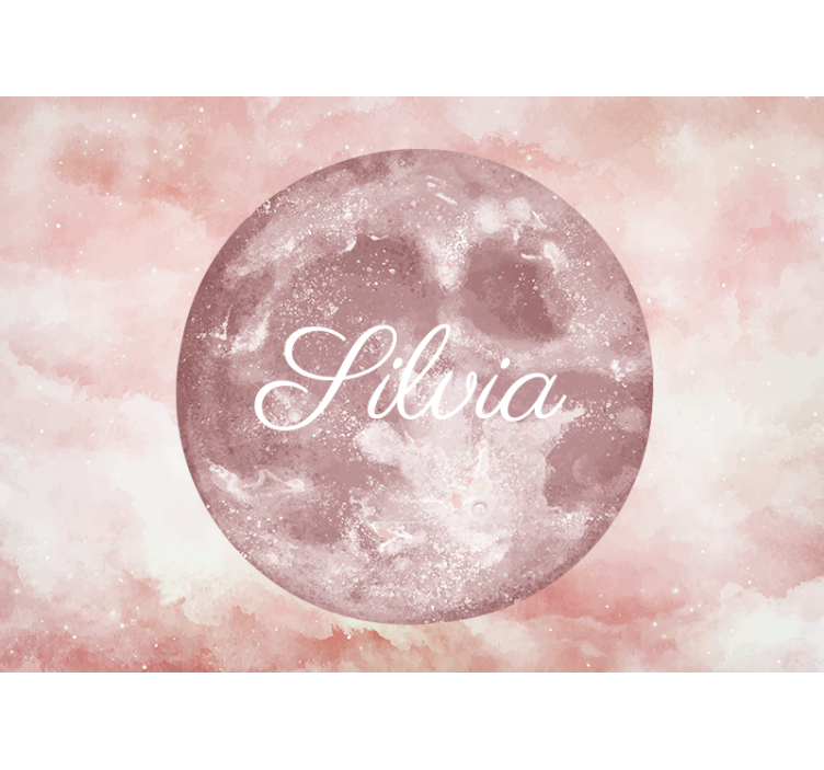 Pink roller blind moonlight with name - TenStickers