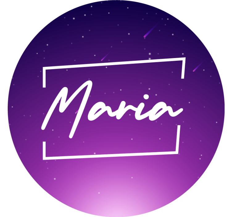 Purple roller blind with name in purple galaxy - TenStickers