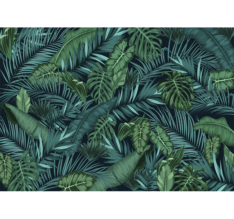 Living room roller blind jungle wallpaper - TenStickers