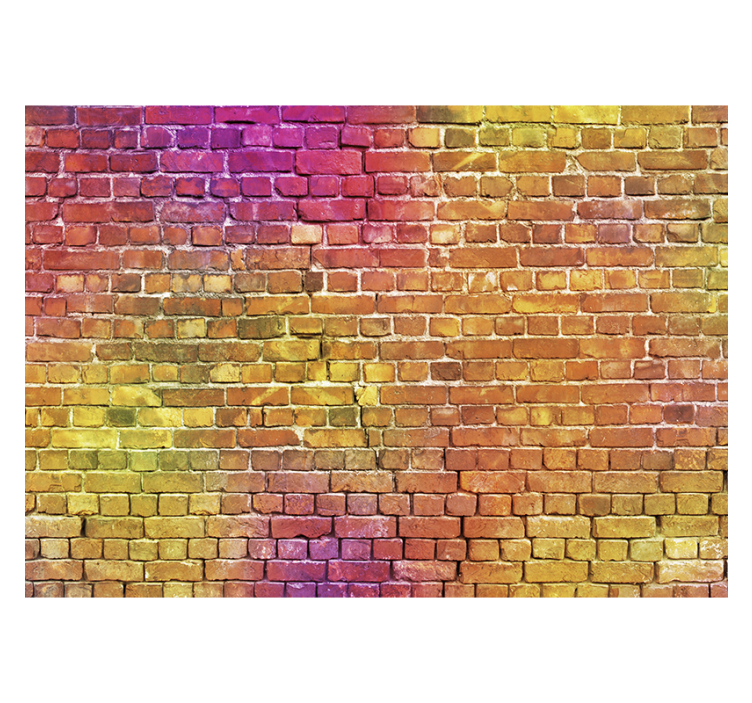Living room roller blind painted brick art - TenStickers