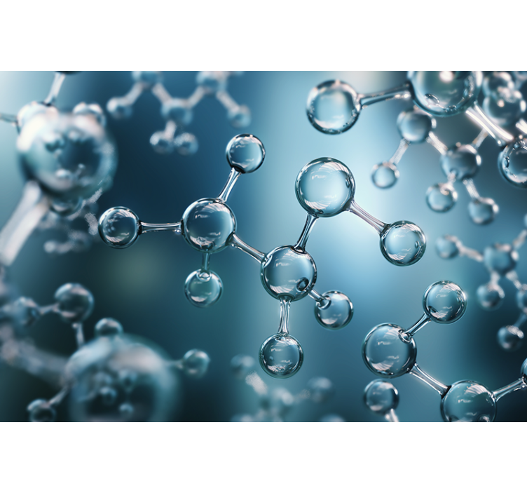 Living room roller blind with 3d molecule atom effect - TenStickers