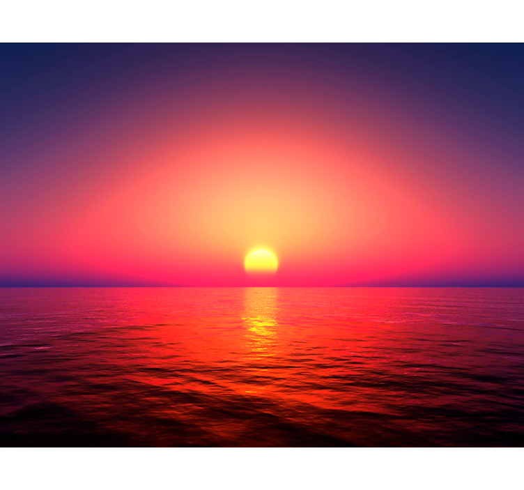 Living room roller blind sunset at sea - TenStickers
