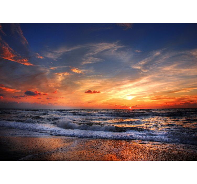 Sunset seascape living room roller blind - TenStickers