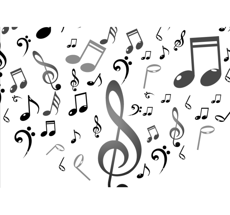 Living room roller blind with musical notes - TenStickers