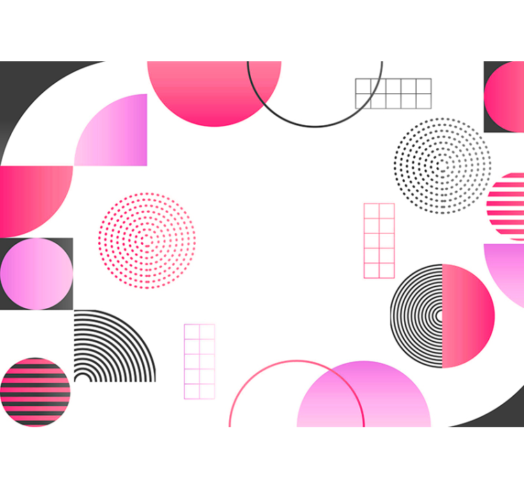 Living room roller blind circles of color mural - TenStickers