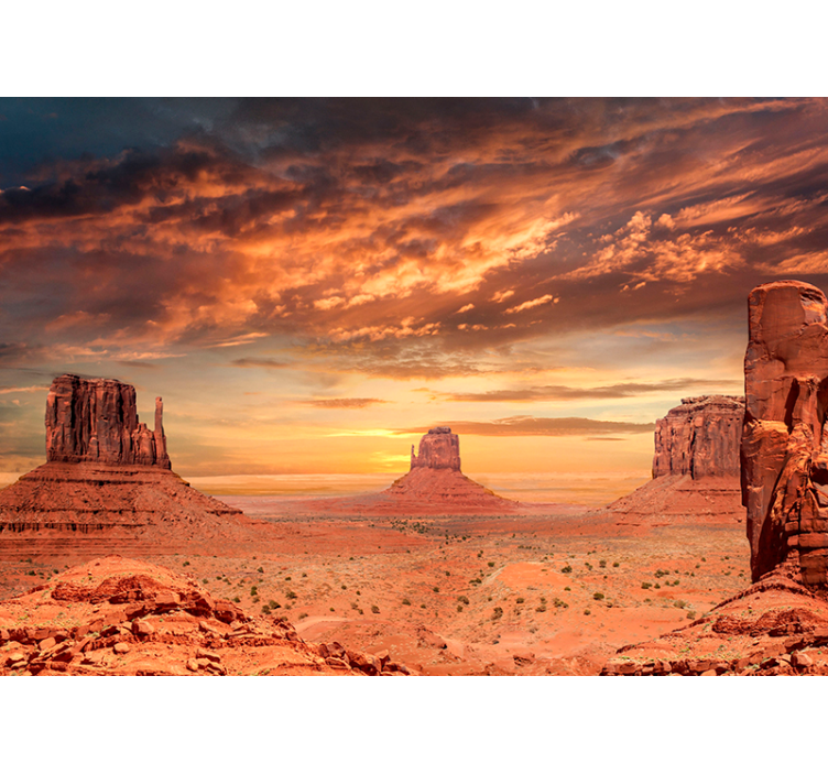Living room roller blind desert mountain view - TenStickers