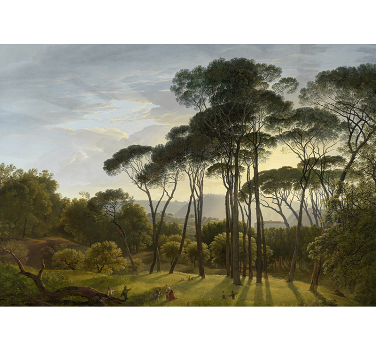 Living room roller blind italian forest view - TenStickers