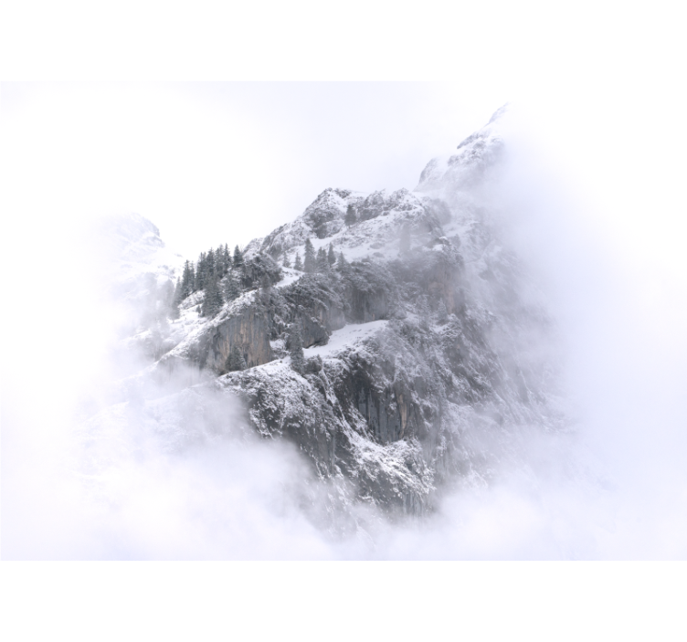 Living room roller blind snowy mountain landscape - TenStickers