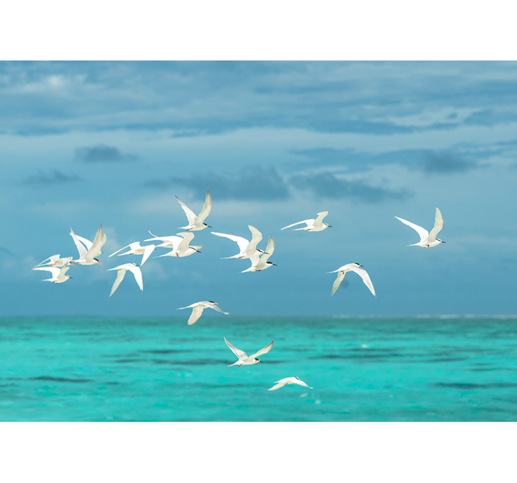Living room roller blind birds in flight - TenStickers