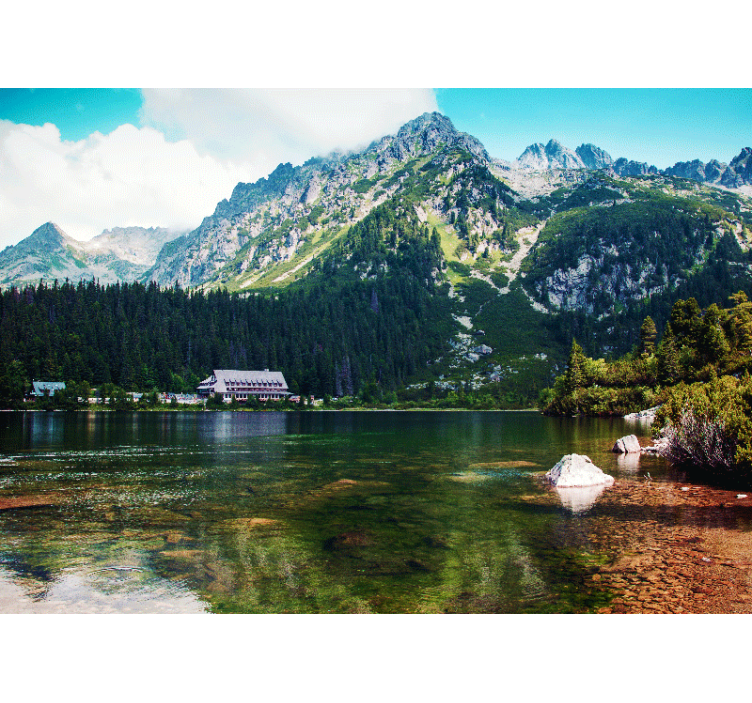 Living room roller blind polish tatry lake - TenStickers
