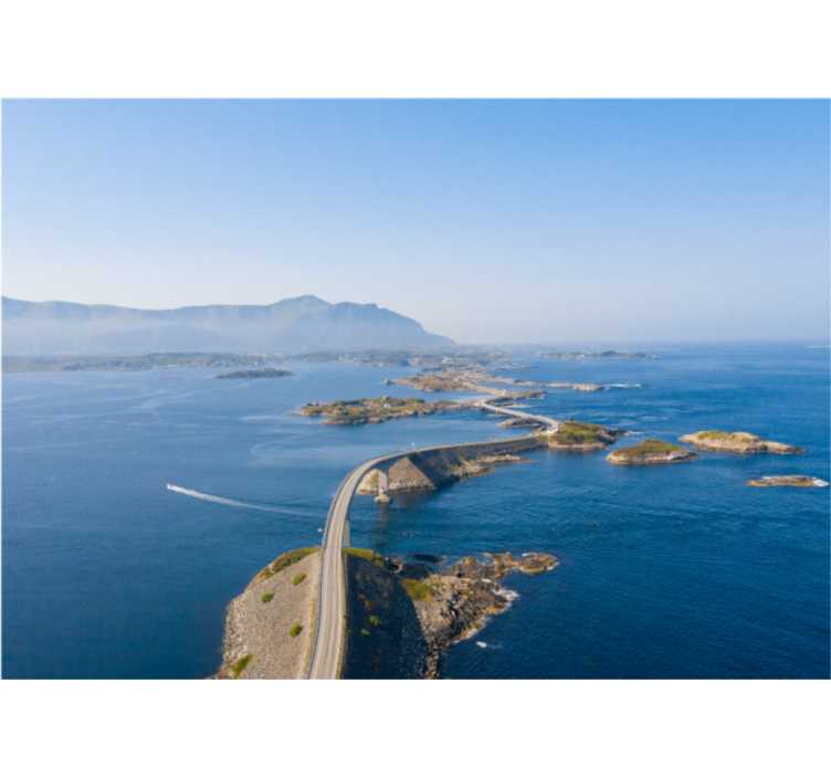 Living room roller blind atlantic road design - TenStickers