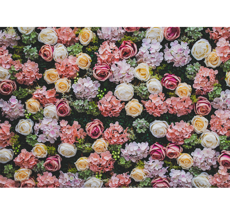 Living room roller blind floral vintage design - TenStickers