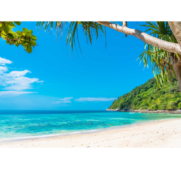 Living room roller blind views of the caribbean sea - TenStickers