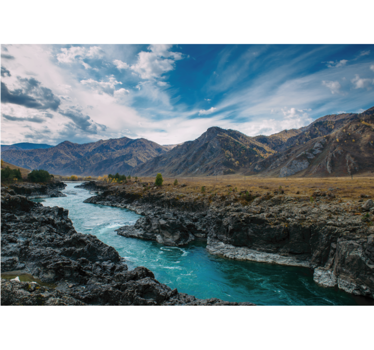 Living room roller blind river in andes - TenStickers