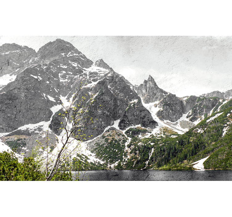 Living room roller blind zakopane mountain design - TenStickers