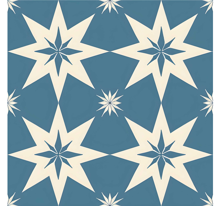 Blue roller blind with blue starry design - TenStickers