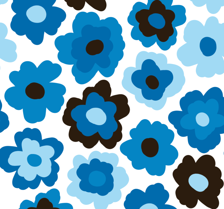 Blue roller blind blue poppy design - TenStickers