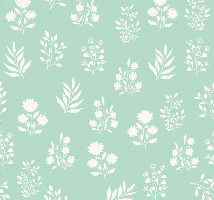 Blue roller blind with small floral pattern - TenStickers