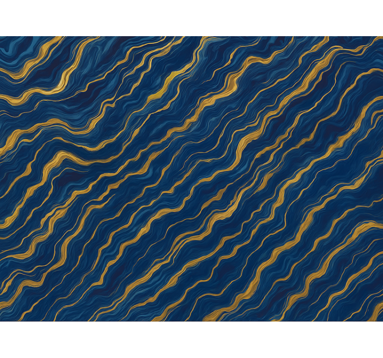 Blue roller blind in blue and gold marble - TenStickers