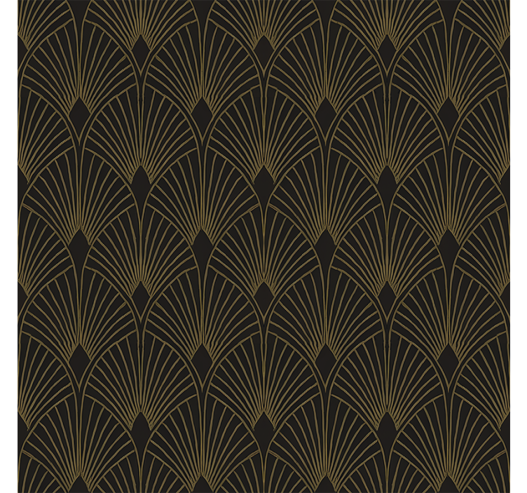 Modern roller blind gilded art deco fan - TenStickers
