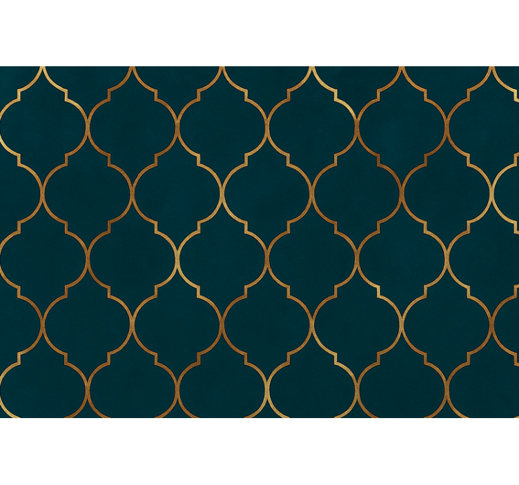 Modern roller blind in golden moroccan design - TenStickers
