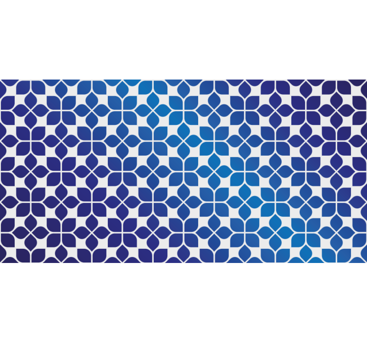 Blue roller blind with blue floral design - TenStickers