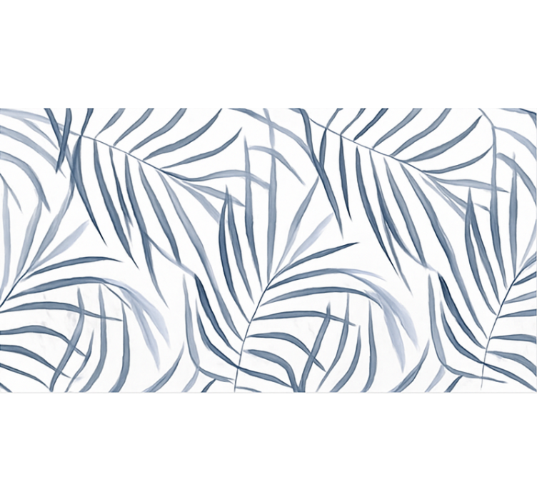 Blue roller blind with delicate leaf design - TenStickers