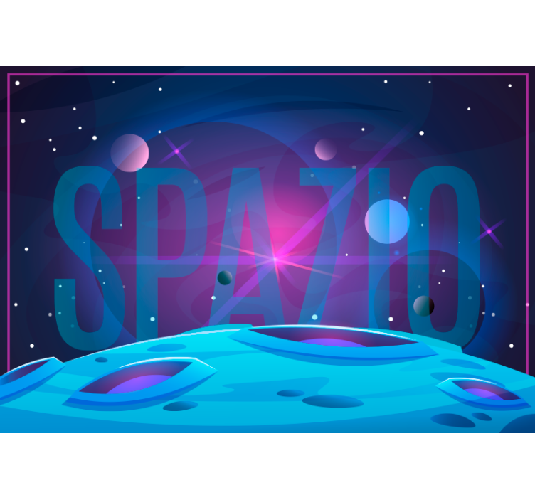 Blue roller blind cosmic universe design - TenStickers