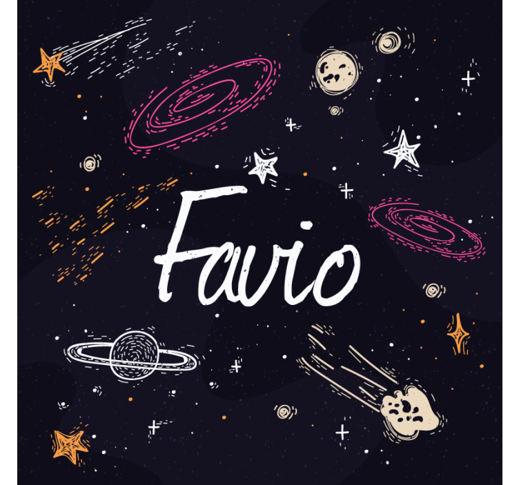 Blue roller blind galaxy with custom name - TenStickers