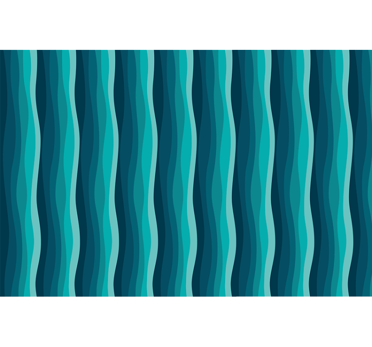 Blue roller blind wave design - TenStickers