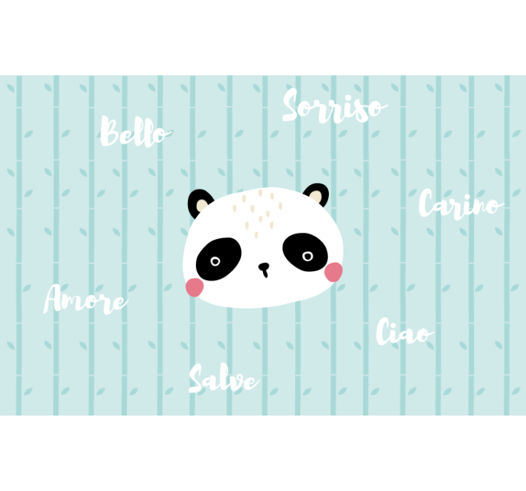 Blue roller blind panda in the clouds - TenStickers