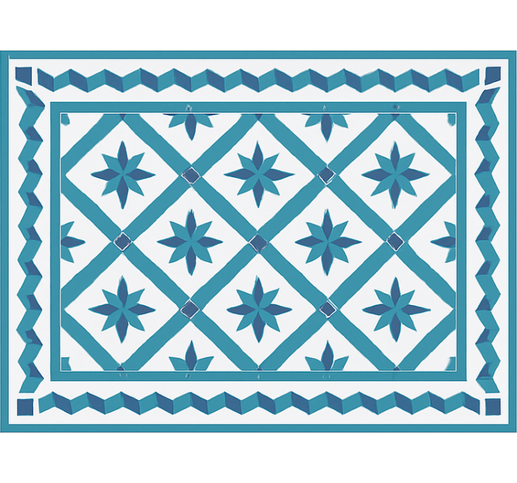 Blue roller blind with geometric star pattern - TenStickers