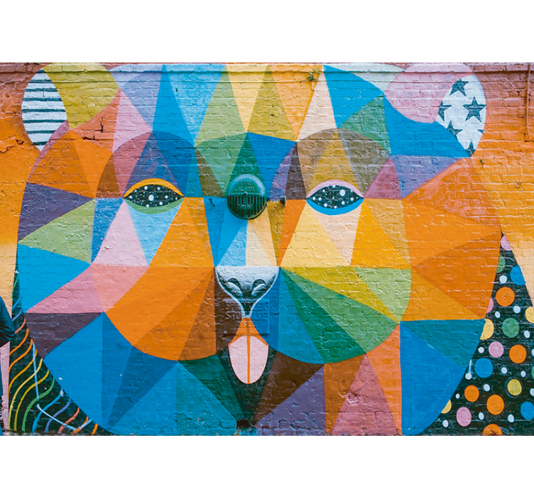 Living room roller blind tribal graffiti - TenStickers