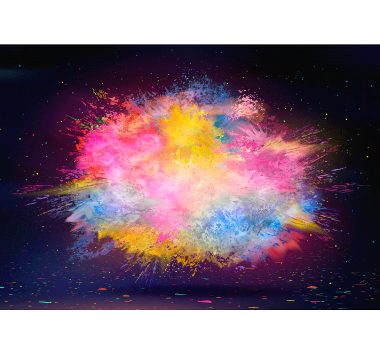Living room roller blind with rainbow burst design - TenStickers