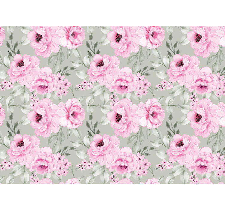 Living room roller blind in pastel peony color - TenStickers